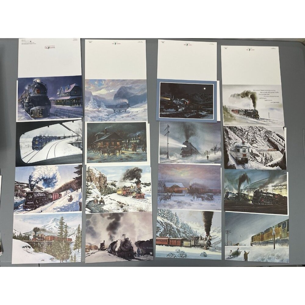 Leanin Tree Christmas Holiday‎ Cards 32 Assortment Trains Scenic No Envelopes
